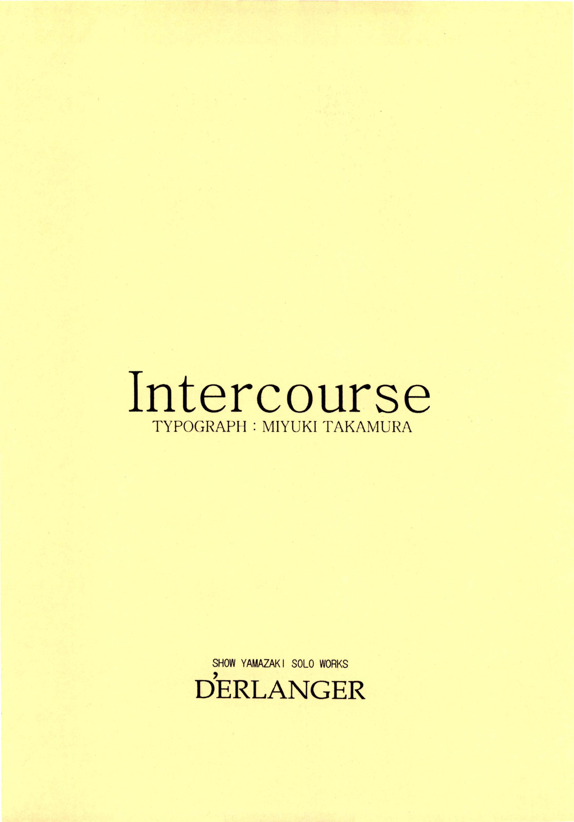 [D&#039;ERLANGER] Intercourse (Original) 