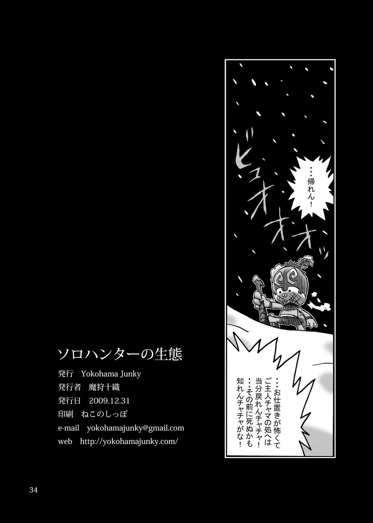 (C77) [Yokohama Junky (Makari Tohru)] Solo Hunter no Seitai (Monster Hunter) [English] 