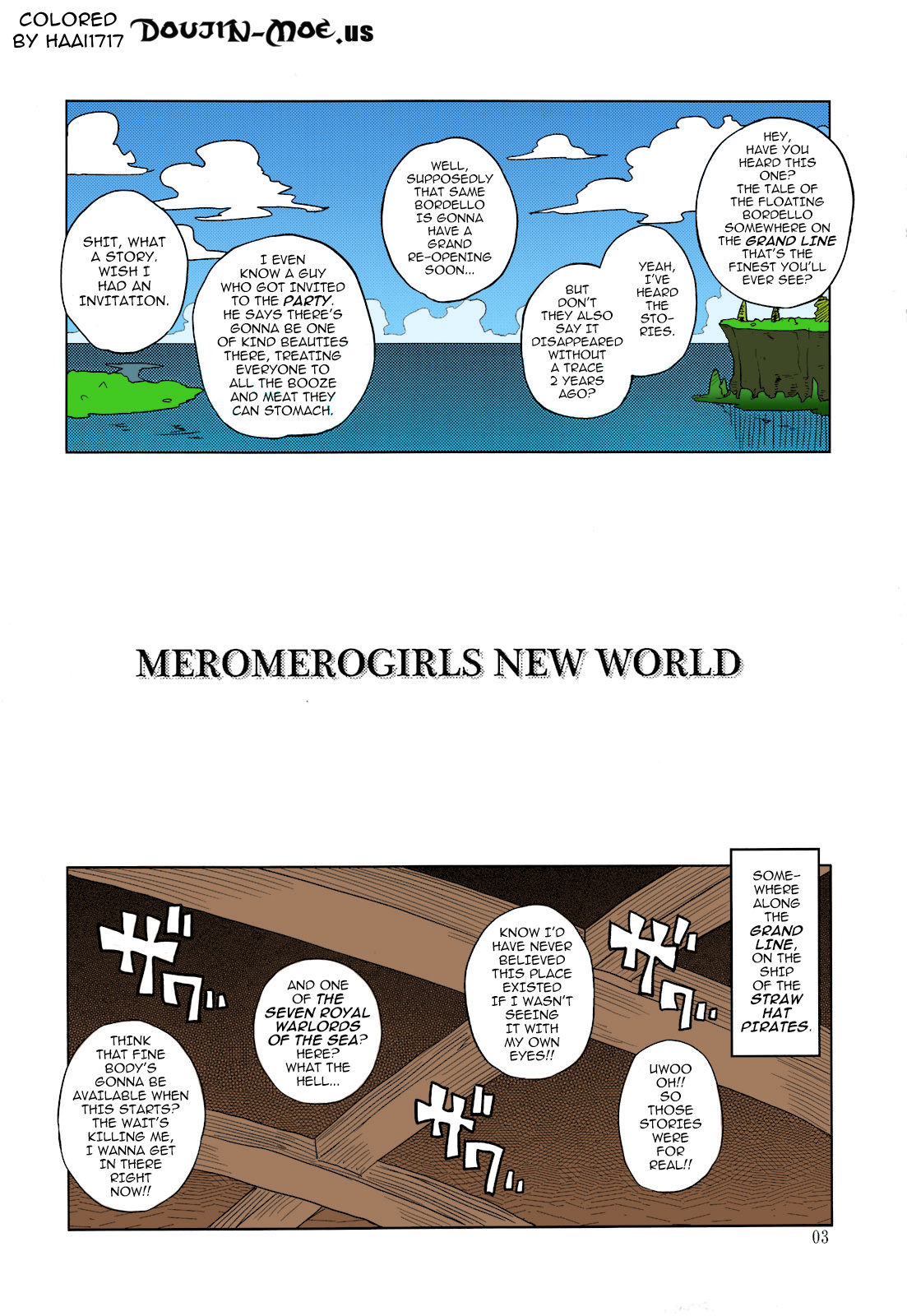 (C81) [Choujikuu Yousai Kachuusha (Denki Shougun)] MEROMERO GIRLS NEW WORLD (One Piece) [English] {doujin-moe.us} [Decensored] [Colorized] (C81) [超時空要塞カチューシャ(電気将軍)] MEROMERO GIRLS NEW WORLD (ワンピース) [英訳] [無修正] [カラー化]