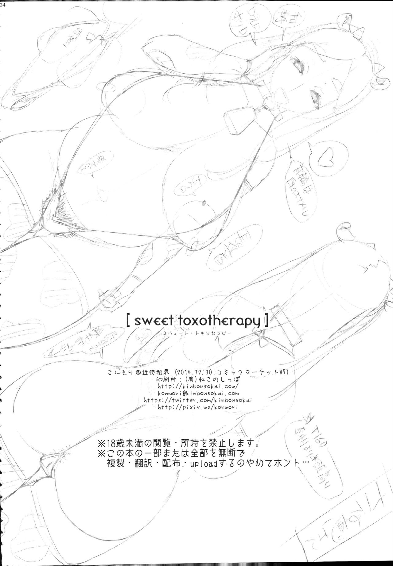 (C87) [Kinbou Sokai (Konmori)] sweet toxotherapy [English] (C87) [近傍租界 (こんもり)] sweet toxotherapy [英訳]