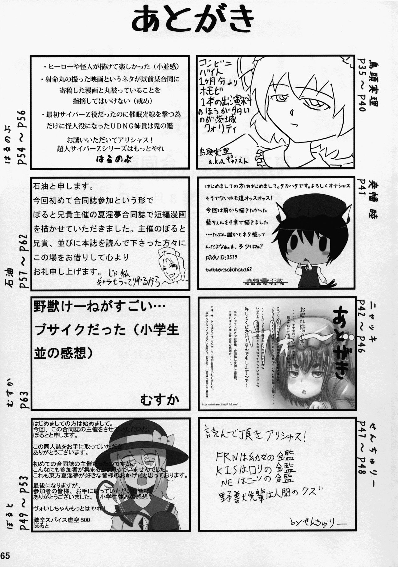 (C80) [Gekikara Spice Kokuu 500 (Various)] Touhou Natsu Inmu (Goudoushi) (Touhou Project, Manatsu no Yo no Inmu) (C80) [激辛スパイス 虚空500 (よろず)] 東方夏淫夢(合同誌) (東方Project、真夏の夜の淫夢)